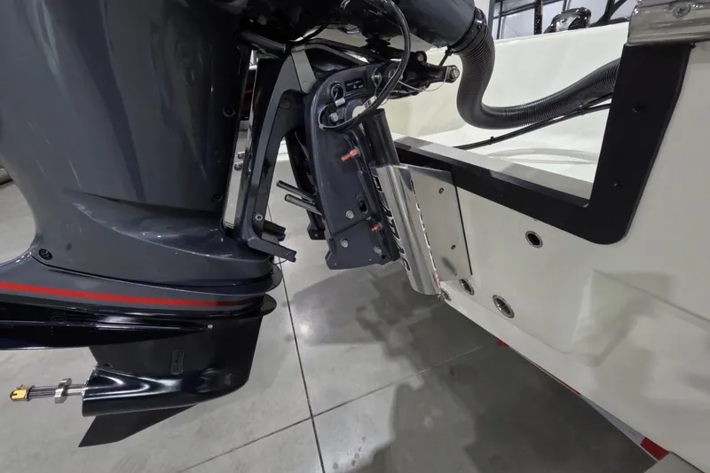 Slide: The Image of 2026 Pathfinder 2200 TRS boat engine detail, showcasing motor and mounting components. - 27