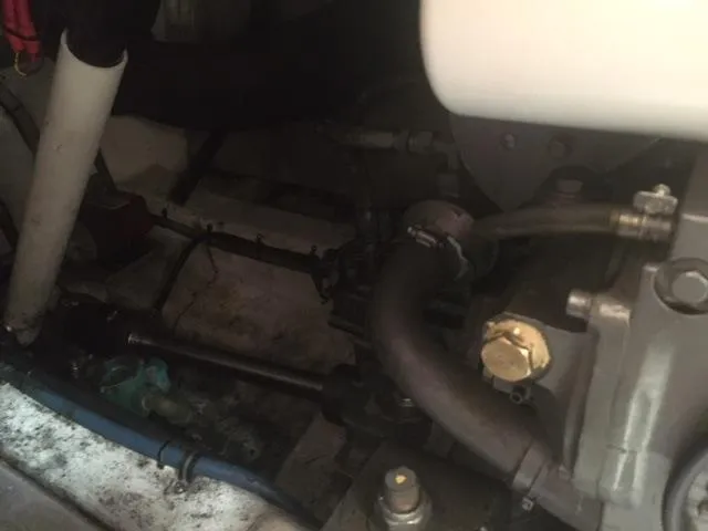 Slide: The Image of Engine compartment of 2002 Island Packet Packet Craft Express 360. - 45