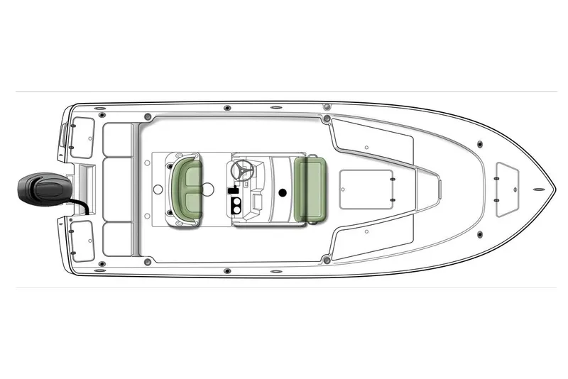 Slide: The Image of 2019 Scout 251 XSS boat dashboard with steering wheel and control panel. - 11