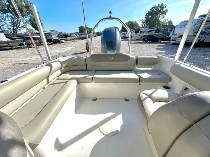 Slide: The Image of Interior of a 2021 Key West 203 DFS boat with seating. - 12