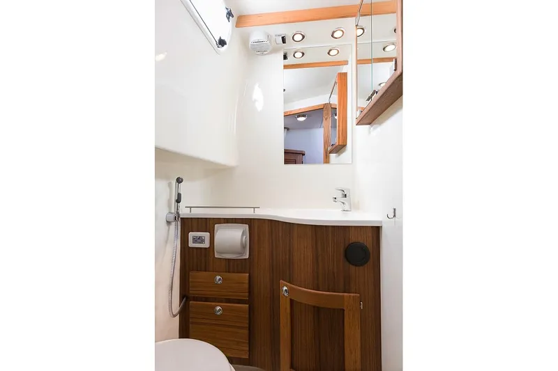 Slide: The Image of Modern bathroom in Targa 30.1 boat, year 2027. - 15