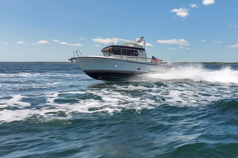 Slide: The Image of Targa 30.1 boat 2027 speeding across the ocean. - 5