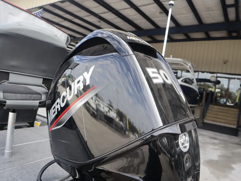 Slide: The Image of Mercury 50 HP outboard motor on Tracker Bass Tracker Classic XL 2021. - 6