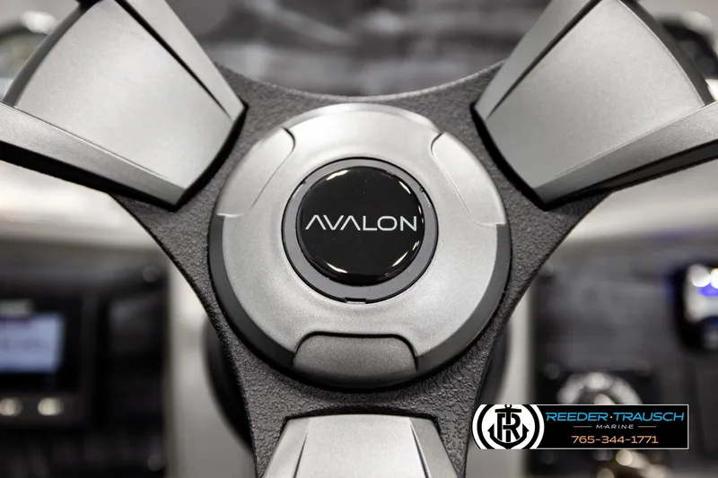 Slide: The Image of Steering wheel of 2026 Avalon VEN RF boat, featuring sleek design and logo. - 28