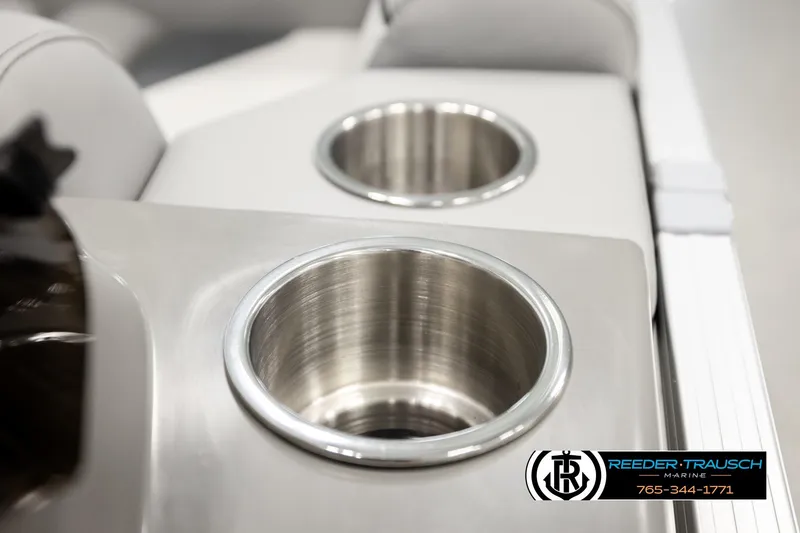 Slide: The Image of Stainless steel cup holders on 2026 Avalon VEN RF boat interior. - 31