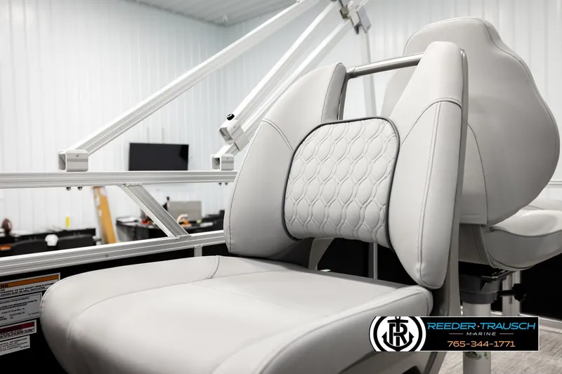 Slide: The Image of Luxurious seating in 2026 Avalon VEN RF boat, featuring elegant white upholstery. - 34