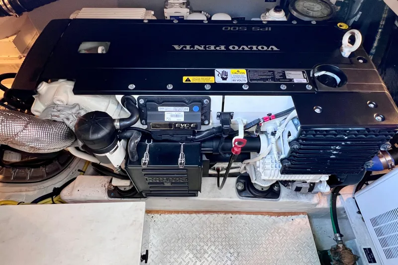 Slide: The Image of Volvo Penta engine in 2018 Cruisers Yachts 41 Cantius, showcasing marine engineering. - 83