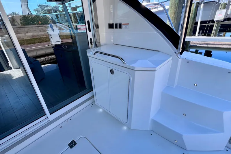 Slide: The Image of 2018 Cruisers Yachts 41 Cantius interior with sleek cabinetry and modern design. - 25