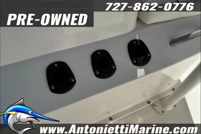 Slide: The Image of Pre-owned 2021 Bayliner Trophy T21Bay boat details with rod holders, Antonietti Marine. - 23