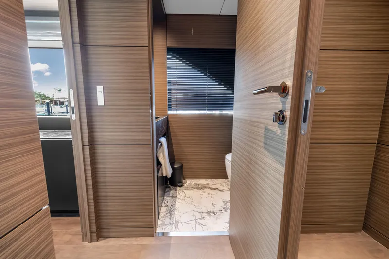 Slide: The Image of Luxurious marble bathroom in 2023 Custom Line NAVETTA 42 yacht. - 32