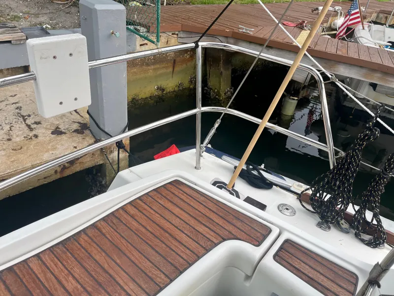 Slide: The Image of Beneteau Oceanis 43, 2009, docked with wooden deck. - 35