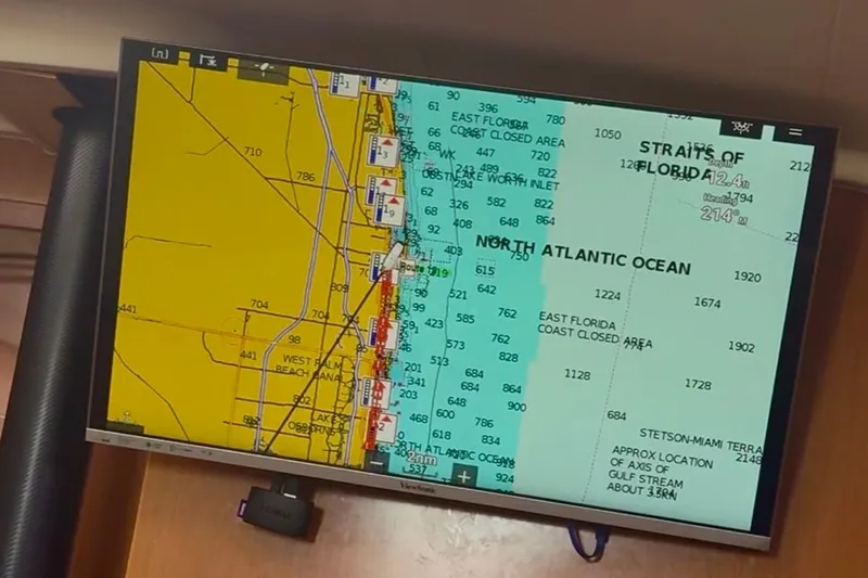 Slide: The Image of Navigation screen on a 2009 Beneteau Oceanis 43, displaying North Atlantic Ocean chart. - 65