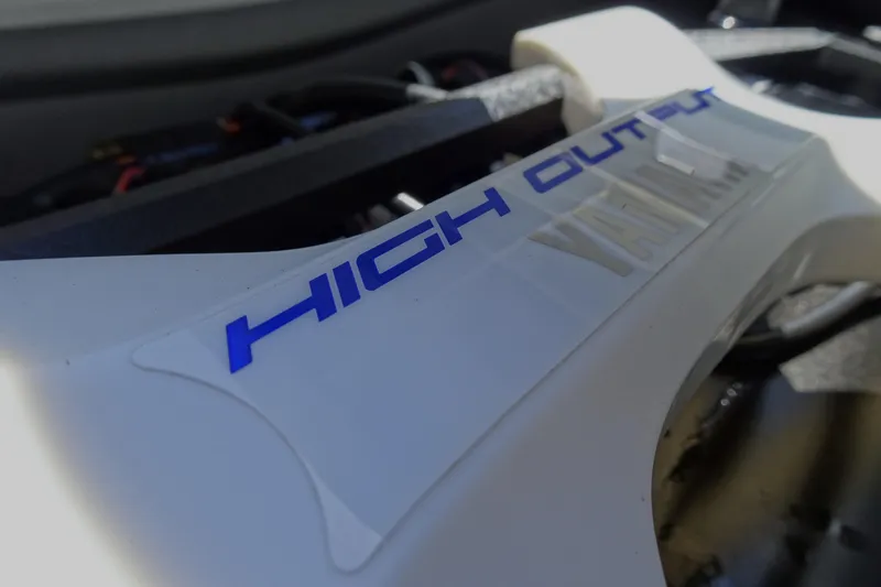 Slide: The Image of 2024 Yamaha WaveRunner VX Cruiser engine detail with "High Output" label. - 10