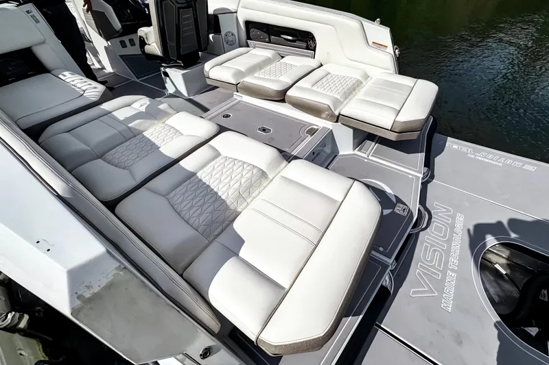 Slide: The Image of Luxurious seating on 2026 Ingenity EL boat, featuring modern design and comfort. - 29