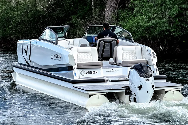 Slide: The Image of 2026 Ingenity EL electric boat cruising on a river, surrounded by lush greenery. - 34