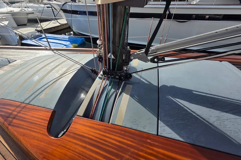 Slide: The Image of 2018 Tofinou 12 sailboat deck with mast and rigging details. - 8