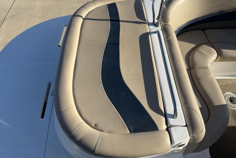 Slide: The Image of 2015 Hurricane SunDeck Sport 202 IO boat seating, beige upholstery with a sleek design. - 33