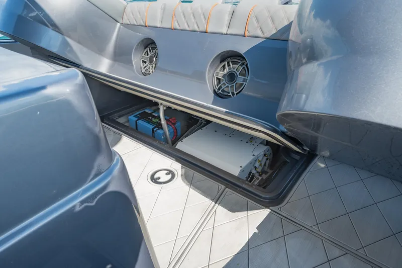 Slide: The Image of Storage compartment of 2022 Midnight Express 37' Open boat, showcasing interior features. - 29