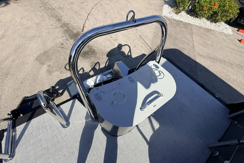 Slide: The Image of 2026 Avalon 2585 LSZ Entertainer boat deck with stainless steel railings. - 32