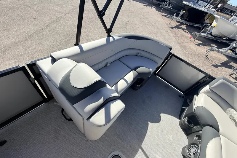 Slide: The Image of 2026 Avalon 2385 LSZ Quad Lounger interior with plush seating and modern design. - 14