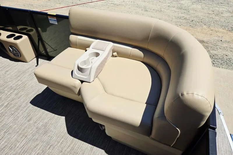Slide: The Image of Luxurious seating on 2025 Godfrey Xperience 2086 SFLX pontoon boat with cup holders. - 16
