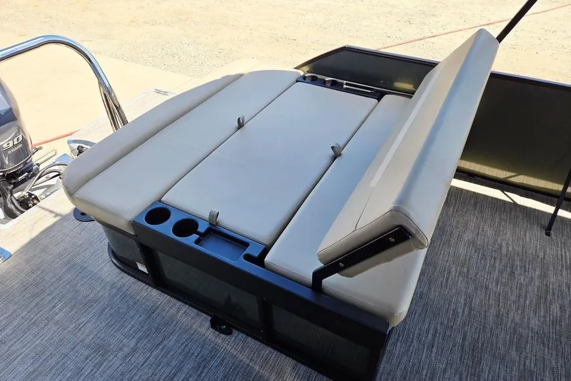 Slide: The Image of 2025 Godfrey Xperience 2086 SFLX boat seating with cup holders and adjustable backrest. - 31