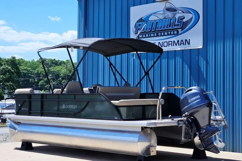 Slide: The Image of 2025 Godfrey Xperience 2086 SFLX pontoon boat at Foothills Marine Center. - 9