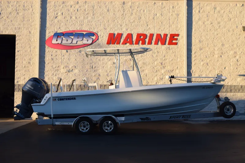 The Image of 2023 Contender 24 Sport boat on trailer at GSPS Marine dealership. - 1