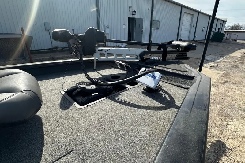 Slide: The Image of 2023 Tracker Pro Team 190 TX boat with Minn Kota trolling motor and Lowrance fish finder. - 4