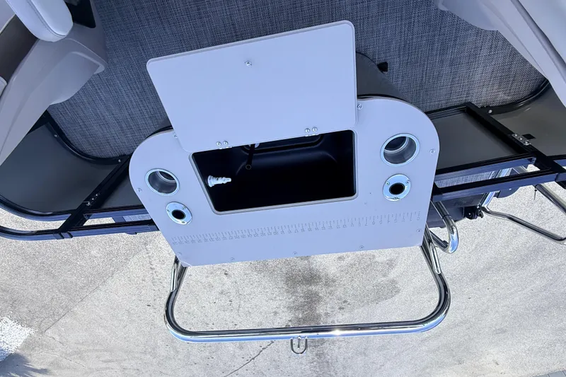 Slide: The Image of 2026 Avalon 2385 LSZ Rear Fish Tri Toon boat with fishing station and rod holders. - 26