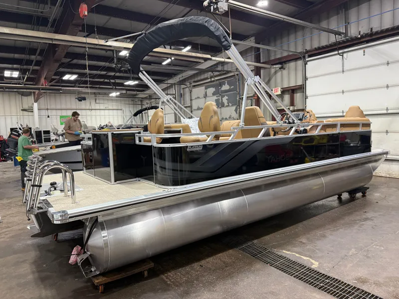 Slide: The Image of 2026 Tahoe Sport Pontoon indoors, ready for adventure. - 42