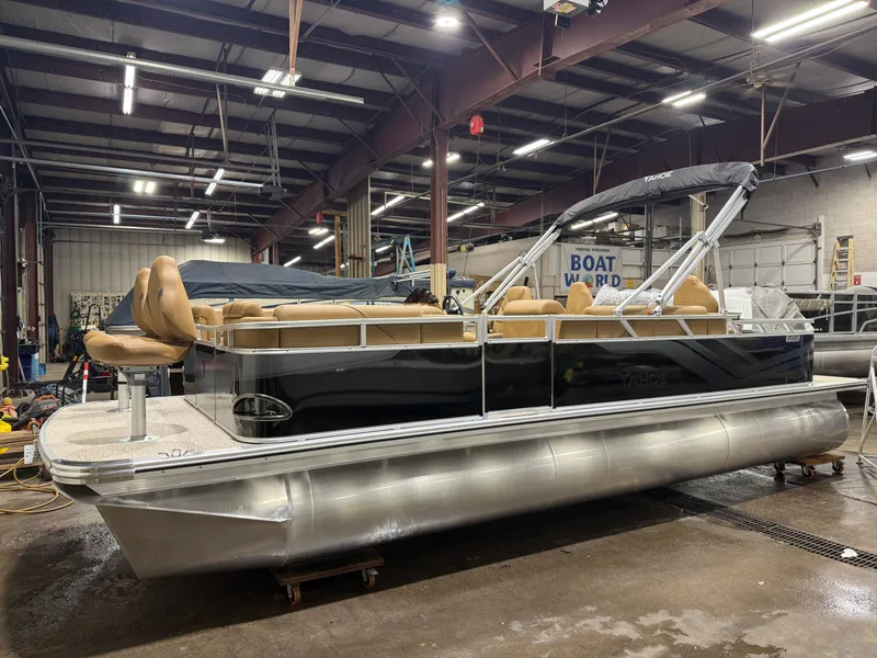Slide: The Image of 2026 Tahoe Sport Pontoon indoors, ready for adventure. - 45
