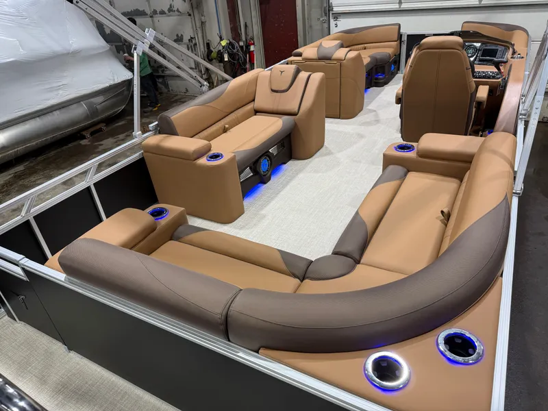 Slide: The Image of Luxurious interior of 2026 Tahoe LTZ 2385 Elite Cruise Tritoon. - 19