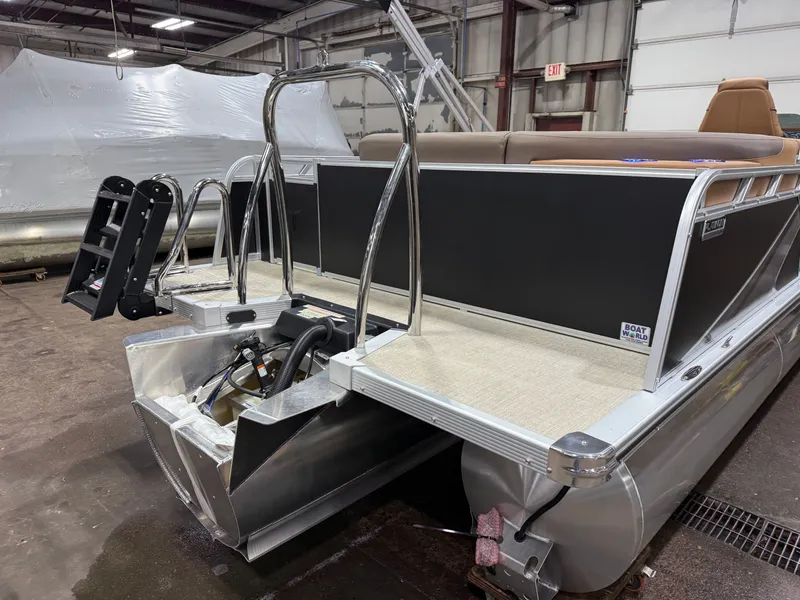 Slide: The Image of 2026 Tahoe LTZ 2385 Elite Cruise Tritoon in storage. - 42