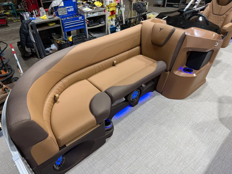 Slide: The Image of Luxurious seating in the 2026 Tahoe LTZ 2385 Elite Cruise Tritoon. - 7