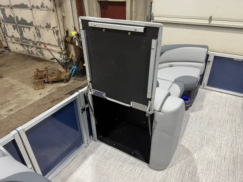 Slide: The Image of Interior of 2026 Tahoe LTZ 2385 Swingback Tritoon with seating area. - 32