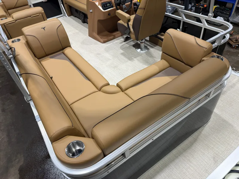 Slide: The Image of Luxurious seating in Tahoe Sport 1980 Cruise boat, model year 2026. - 18