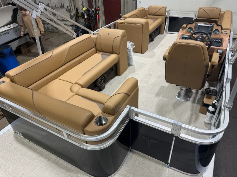 Slide: The Image of Interior of 2026 Tahoe Sport 1980 Cruise boat with leather seating. - 19