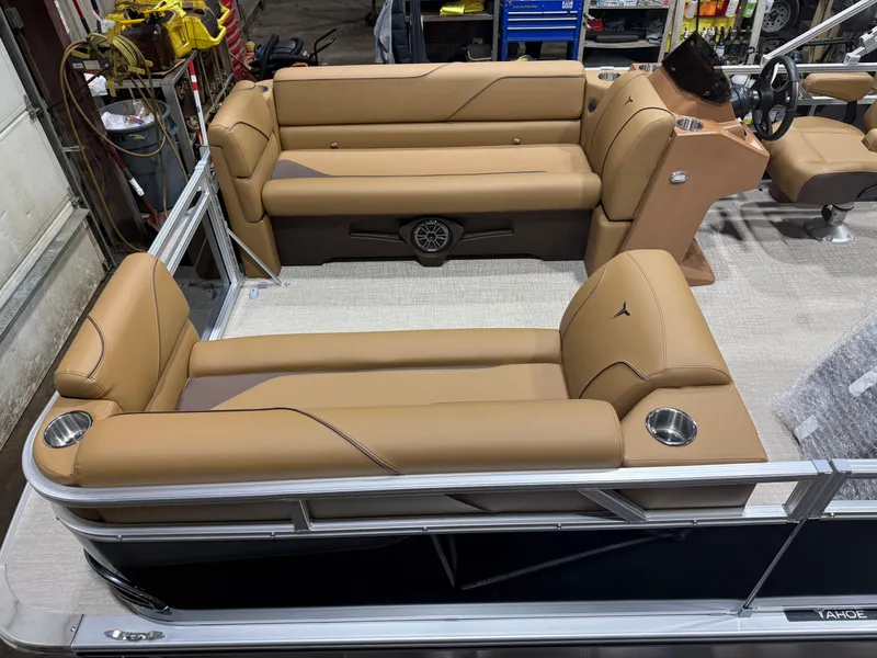 Slide: The Image of Interior of Tahoe Sport 1980 Cruise boat, 2026 model. - 2