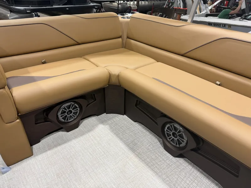 Slide: The Image of Luxurious leather seating in Tahoe Sport 1980 Cruise boat, model year 2026. - 21