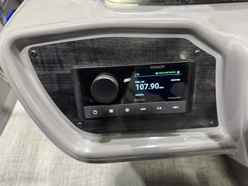 Slide: The Image of Fusion audio system in Tahoe LTZ 2385 Elite Tritoon, 2026 model. - 14