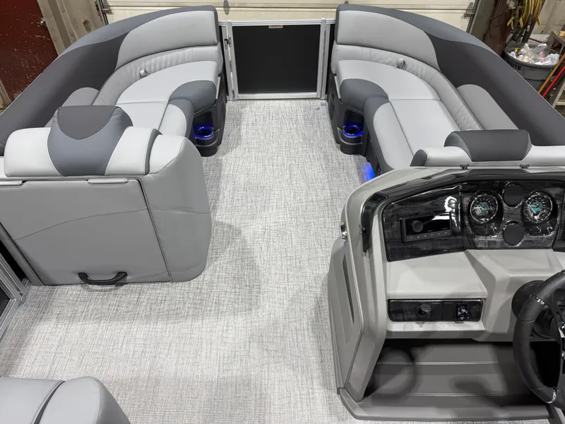 Slide: The Image of Interior of 2026 Tahoe LTZ 2385 VRB 300HP Swingback pontoon boat. - 32