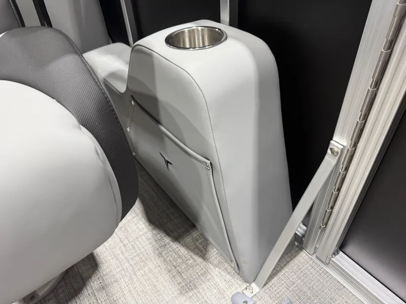 Slide: The Image of Interior of Tahoe LTZ 2385 QLS 300HP, gray upholstery with cup holder. - 25