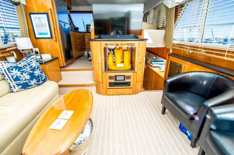 Slide: The Image of Luxurious interior of 2005 Navigator 4400 Pilothouse yacht with elegant furnishings and decor. - 5