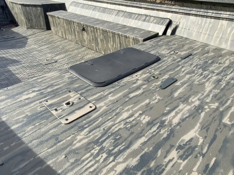 Slide: The Image of War Eagle 860LDV 2026 boat with camouflage pattern design. - 5