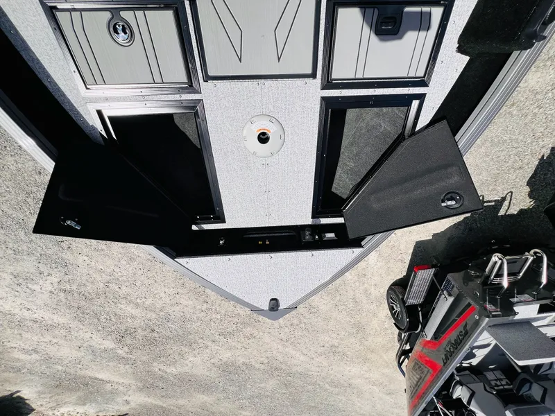 Slide: The Image of Starcraft Delta 178 DC 2026 boat deck with storage and equipment. - 14