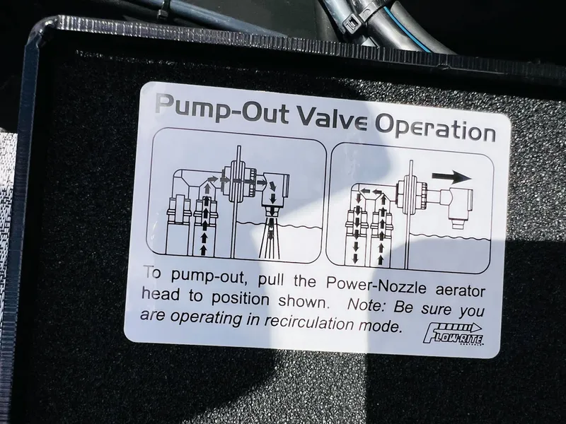 Slide: The Image of Pump-out valve operation instructions on Starcraft Delta 178 DC, year 2026. - 23
