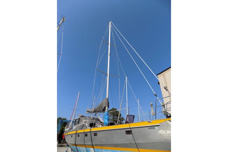 Slide: The Image of Custom 2014 Aluminum Expedition yacht docked in sunny marina. - 2