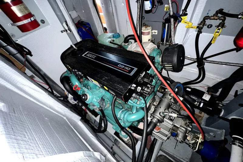 Slide: The Image of Engine room of 2014 Custom Aluminum Expedition with Volvo Penta D6-310 engine. - 45