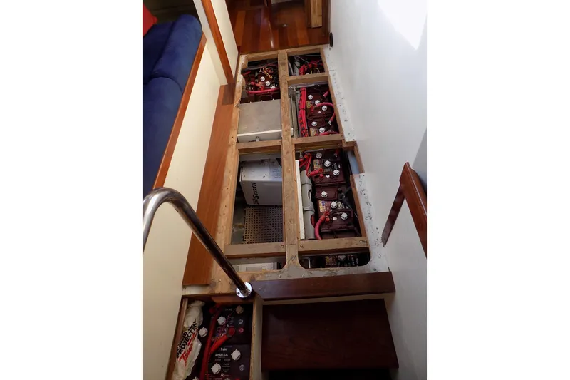 Slide: The Image of Underfloor battery storage in 2014 Custom Aluminum Expedition boat. - 59